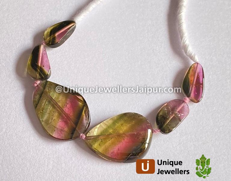 Watermelon Tourmaline Smooth Slices Beads